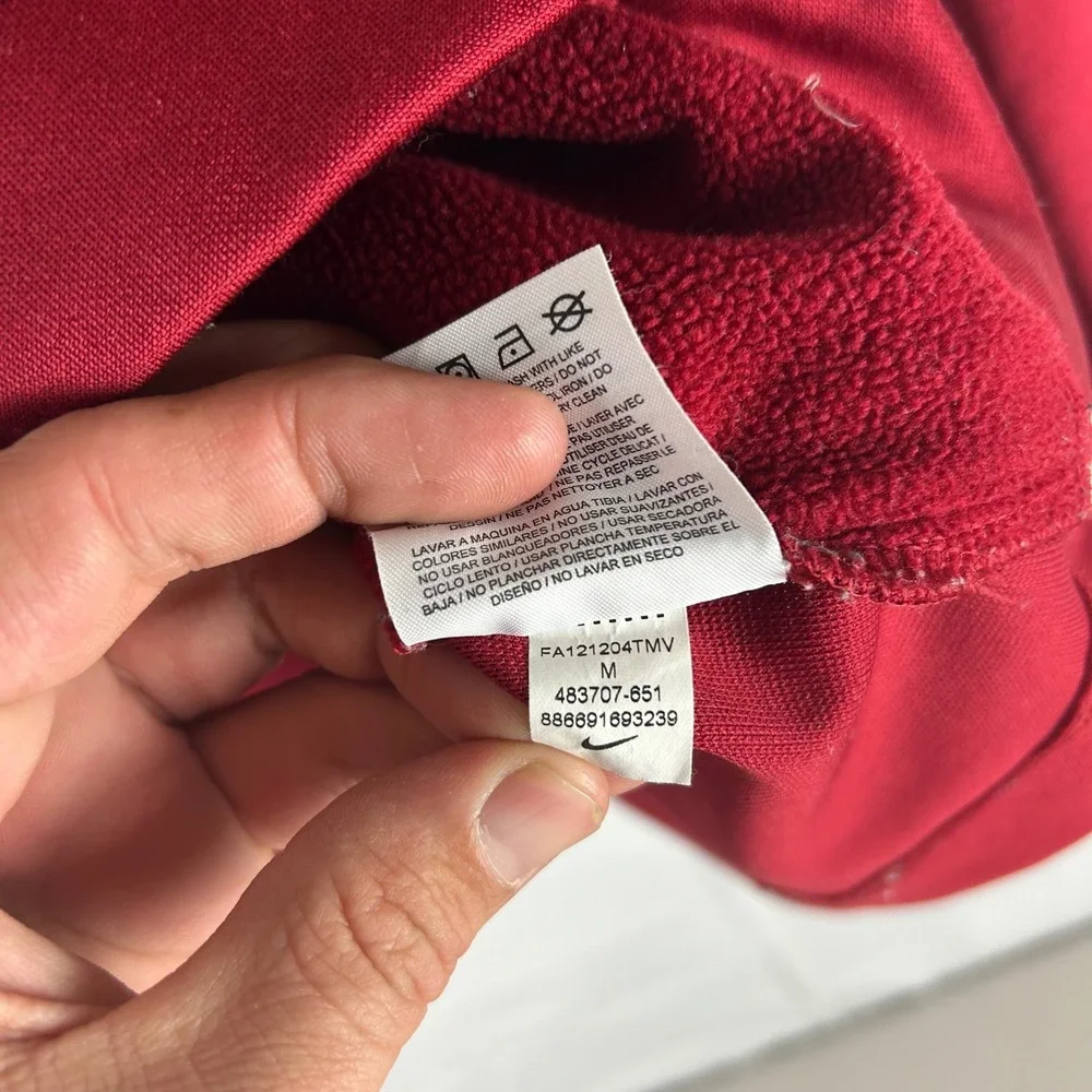 Nike Golf Pullover‎ Womens M Red Therma-FIT Quarter Zip Old Hawthorne 483707-651